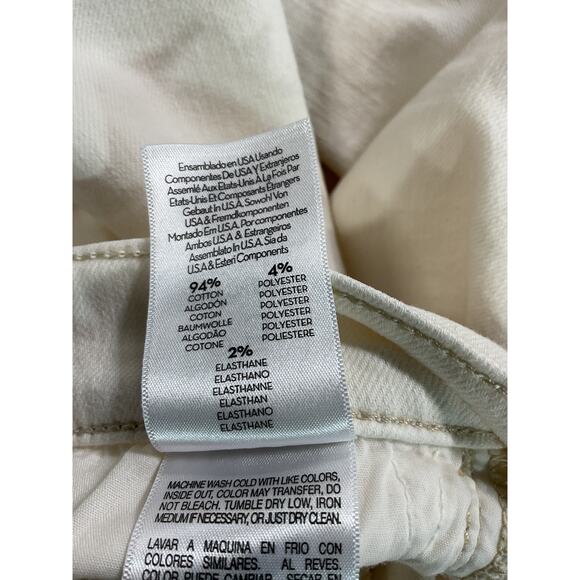 Mother 'Insider' White High Waist Crop Step Hem Denim Jeans Size 25 - Picture 5 of 5